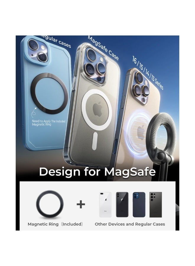 QK Exclusives Car Phone Holder - 360° Adjustable Car Phone Mount - Rotatable and Foldable with strong Vacuum Suction and Magnetic Ring, for Car and Other Smooth Surface - Image 4